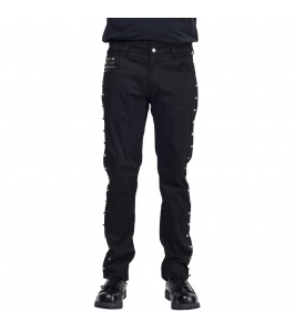 PANTALONES - Straight Fit Studded Jeans