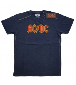 AC/DC - Logo - Snow Wash - Camiseta azul